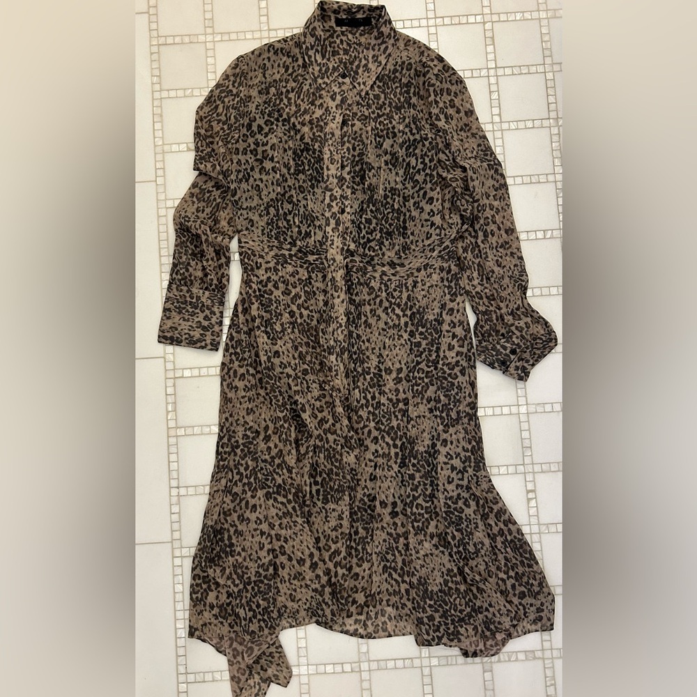 AllSaints Leopard Midi Dress